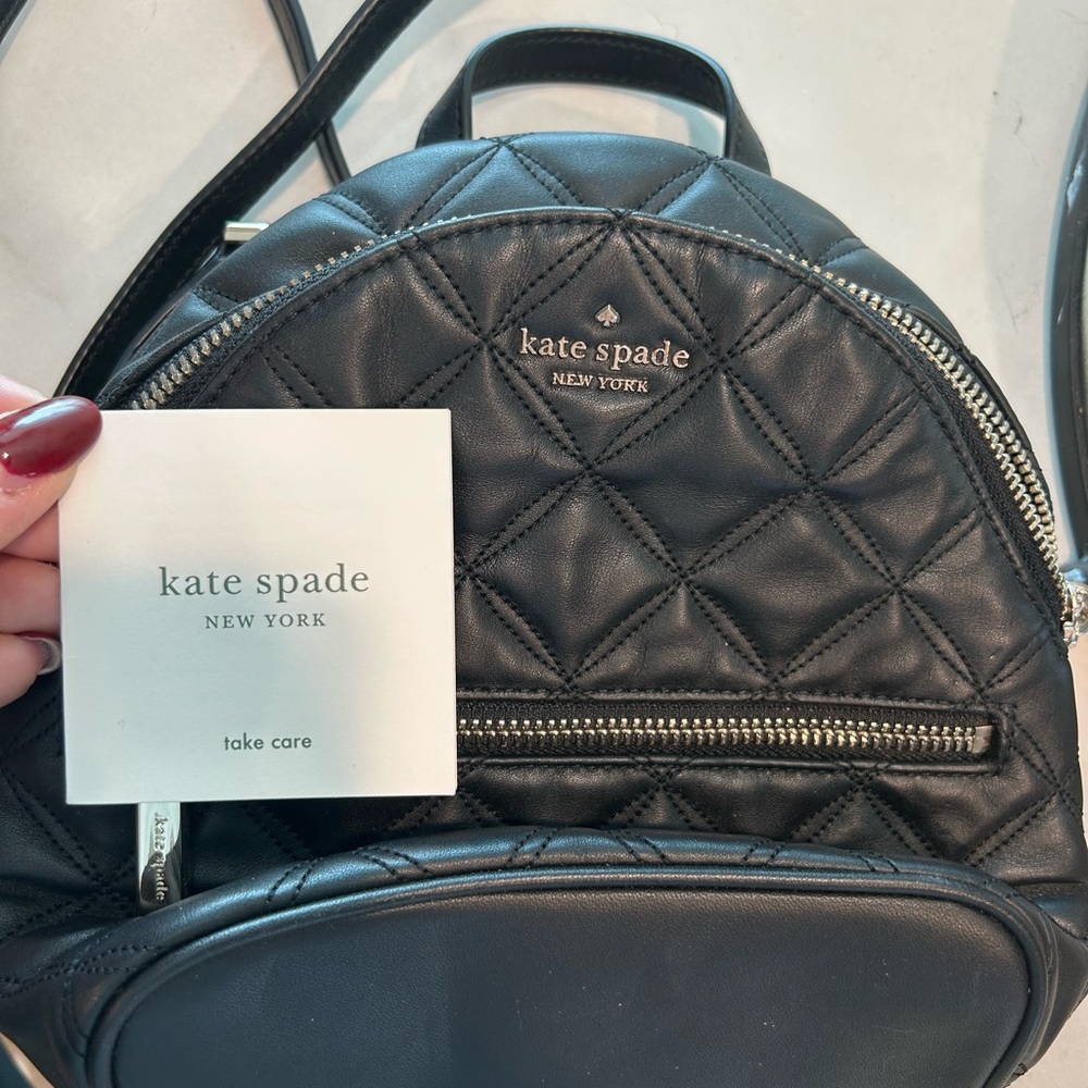 Kate Spade Quilted Black Backpack